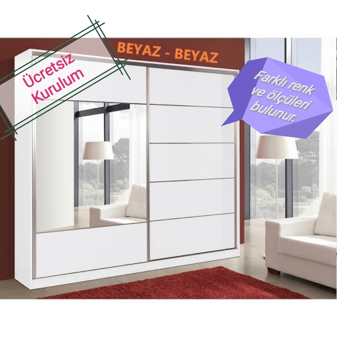 sürgülü dolap beyaz
